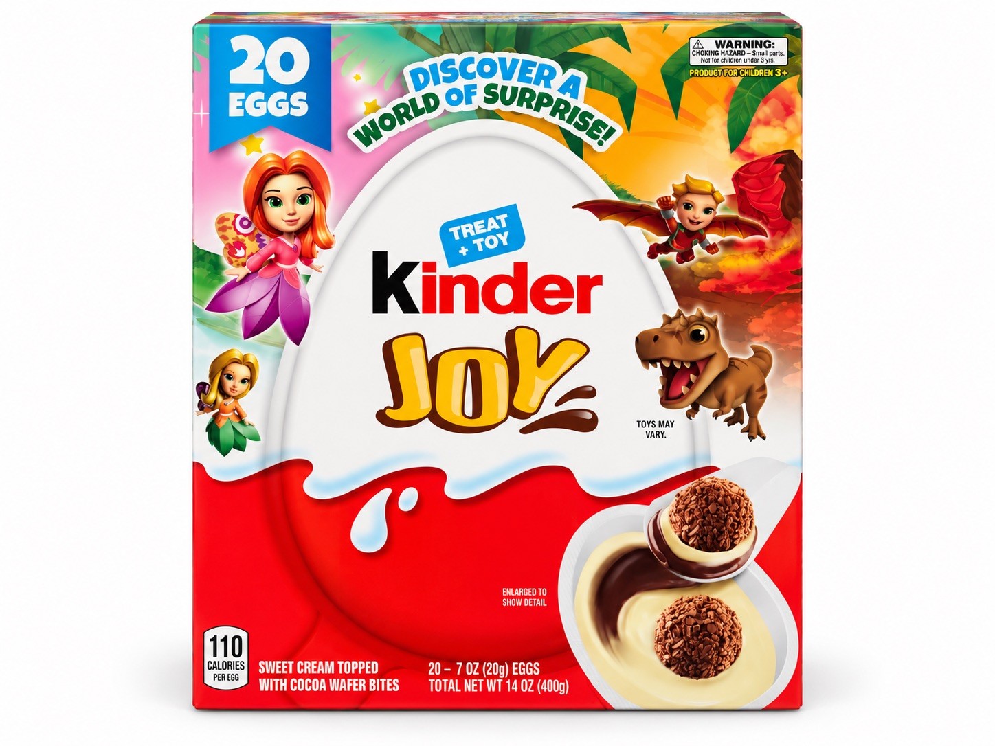 Kinder Joy Chocolate Eggs 20 Count With Surprise Toys 0.7 oz Each
