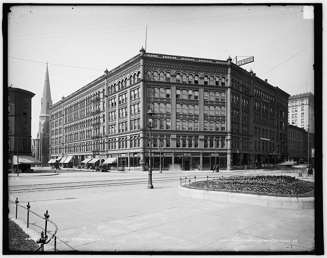 Syracuse New York Yates Hotel 1910s Downtown Street Scene Broadway Hotel