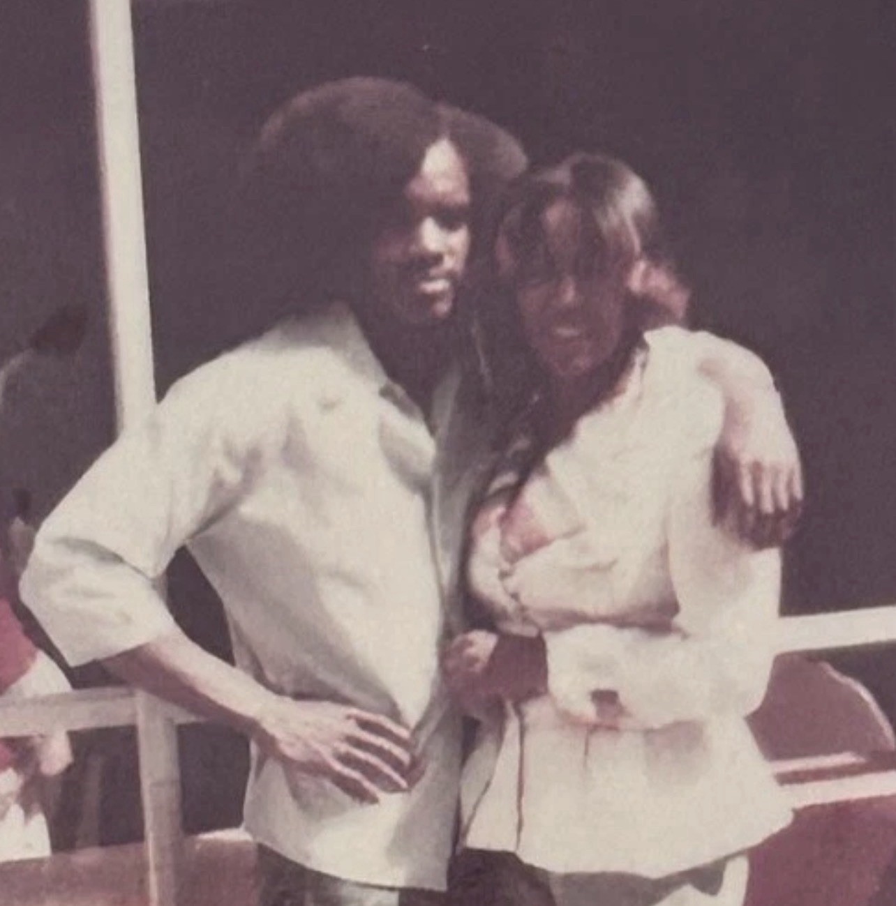 1970s African American Couple Photo Young Man Woman Polaroid