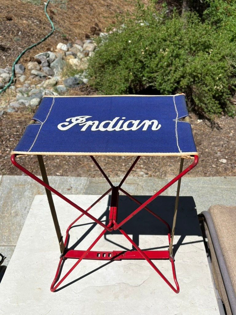 Indian Motorcycle Folding Mechanics Stool and Indian Playing Cards