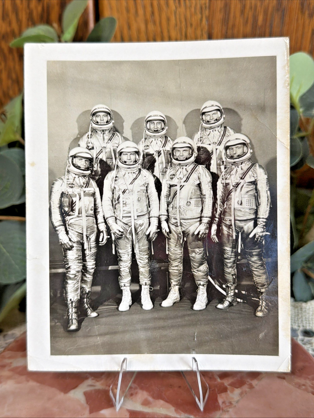 1961-1962 NASA Project Mercury 7 Astronauts in Spacesuits 4 x 5 Publicity Photo