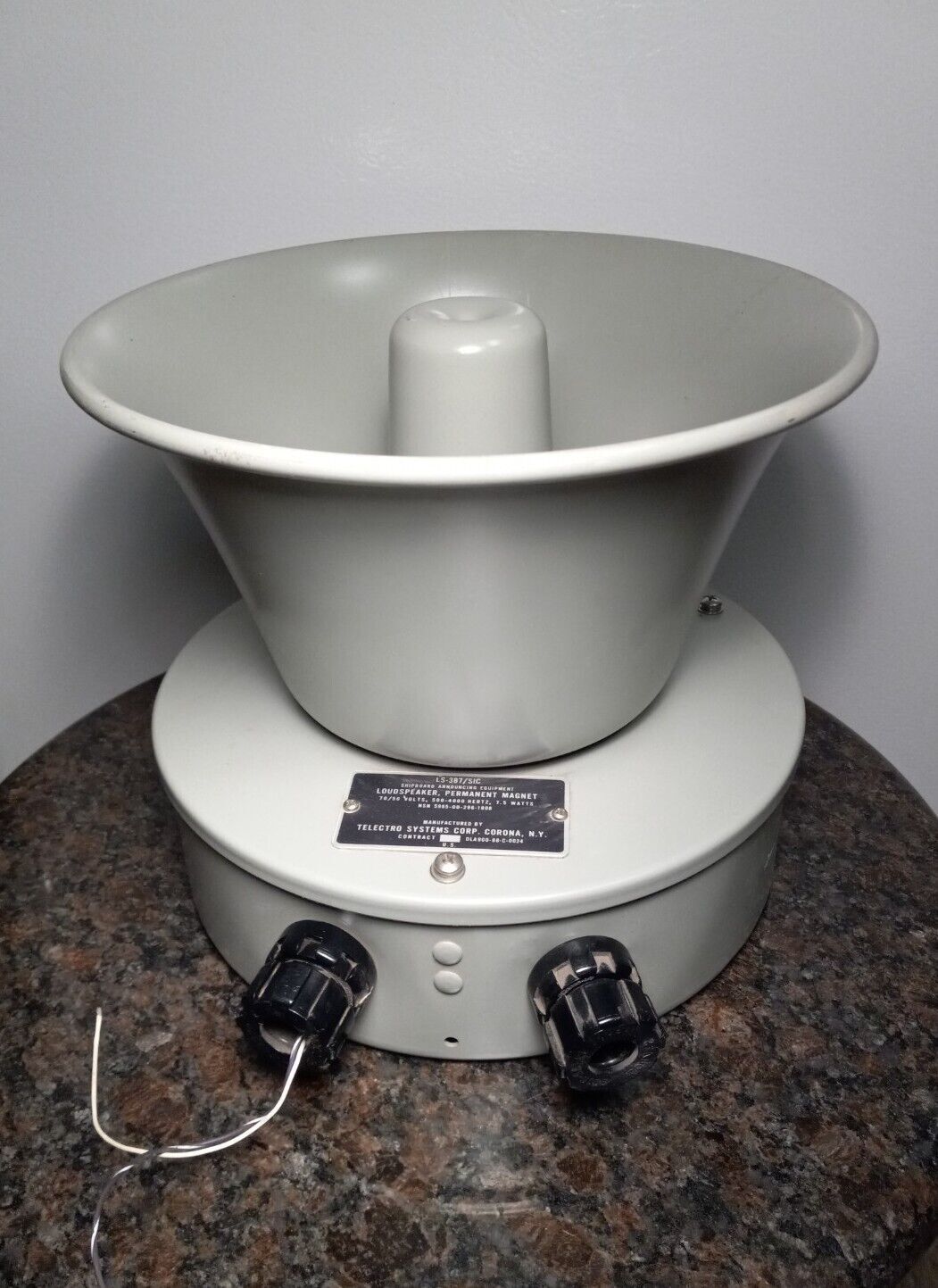 1980s Telectro Naval Shipboard Announcing Equipment Loudspeaker Ls-387/Sic 
