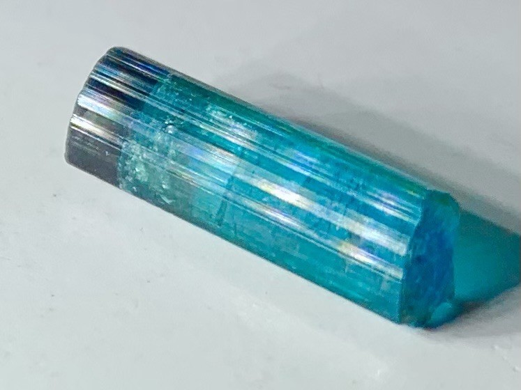 Rarest Beautiful Natural Blue Dark Blue Cap Tourmaline Crystal Raw Specimen
