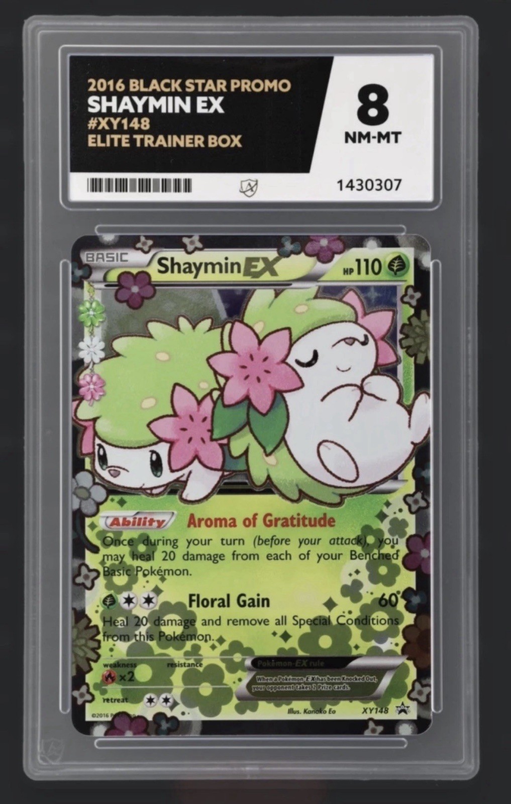 Shaymin Ex XY148 Generations ETB Black Star Promo Rare Card ACE 8 Graded