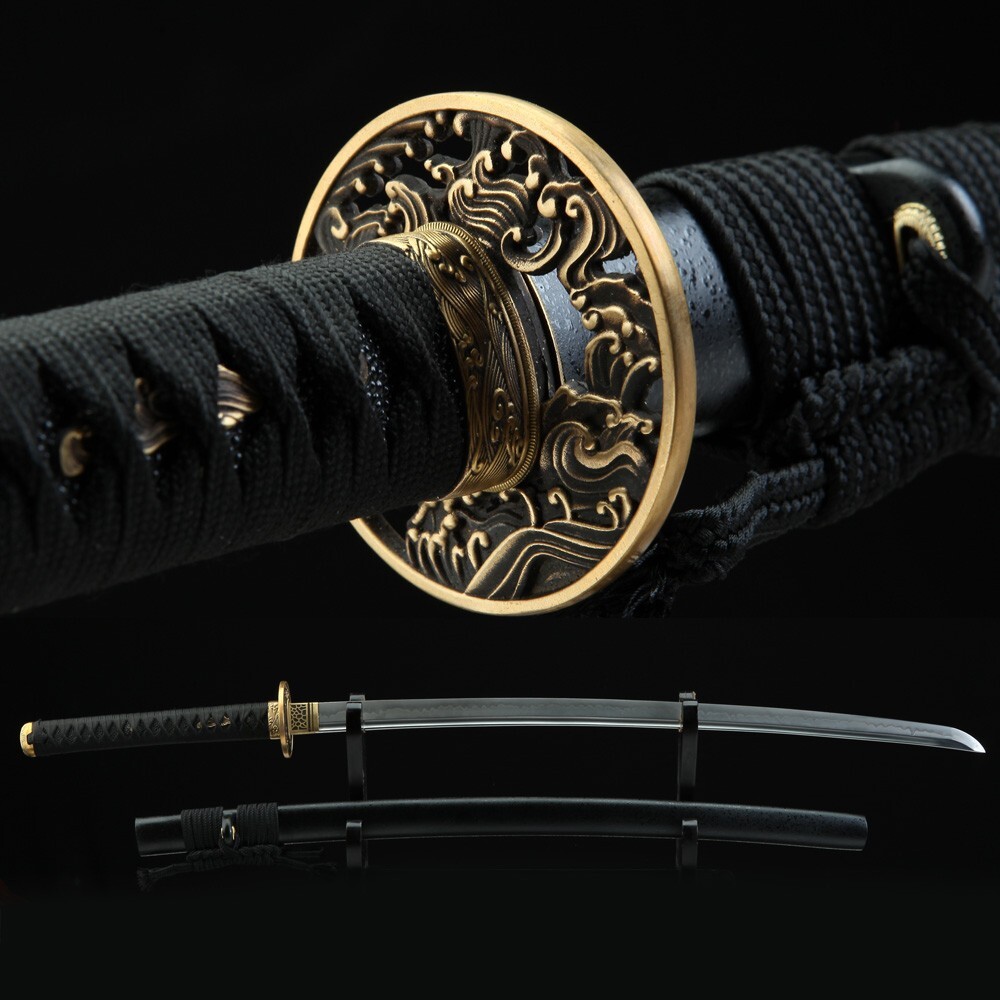 40.6inch Japanese Katana Handmade Clay Tempered T10 Steel Real Hamon Sharp Sword