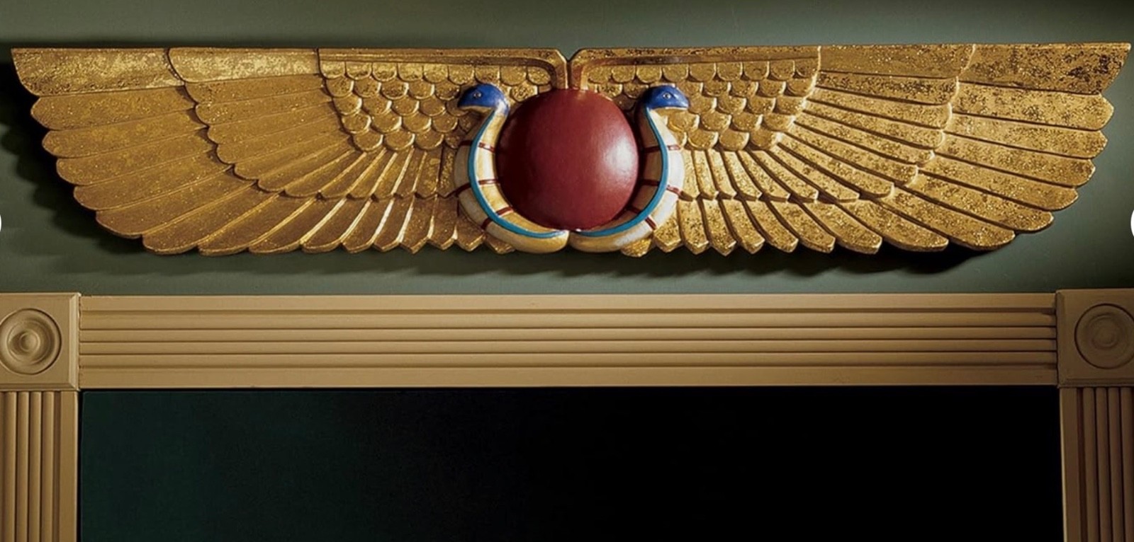 Egyptian Temple Sculptural Wall Pediment - Open Box Egyptian Temple Sculptural Wall Pediment - Open Box