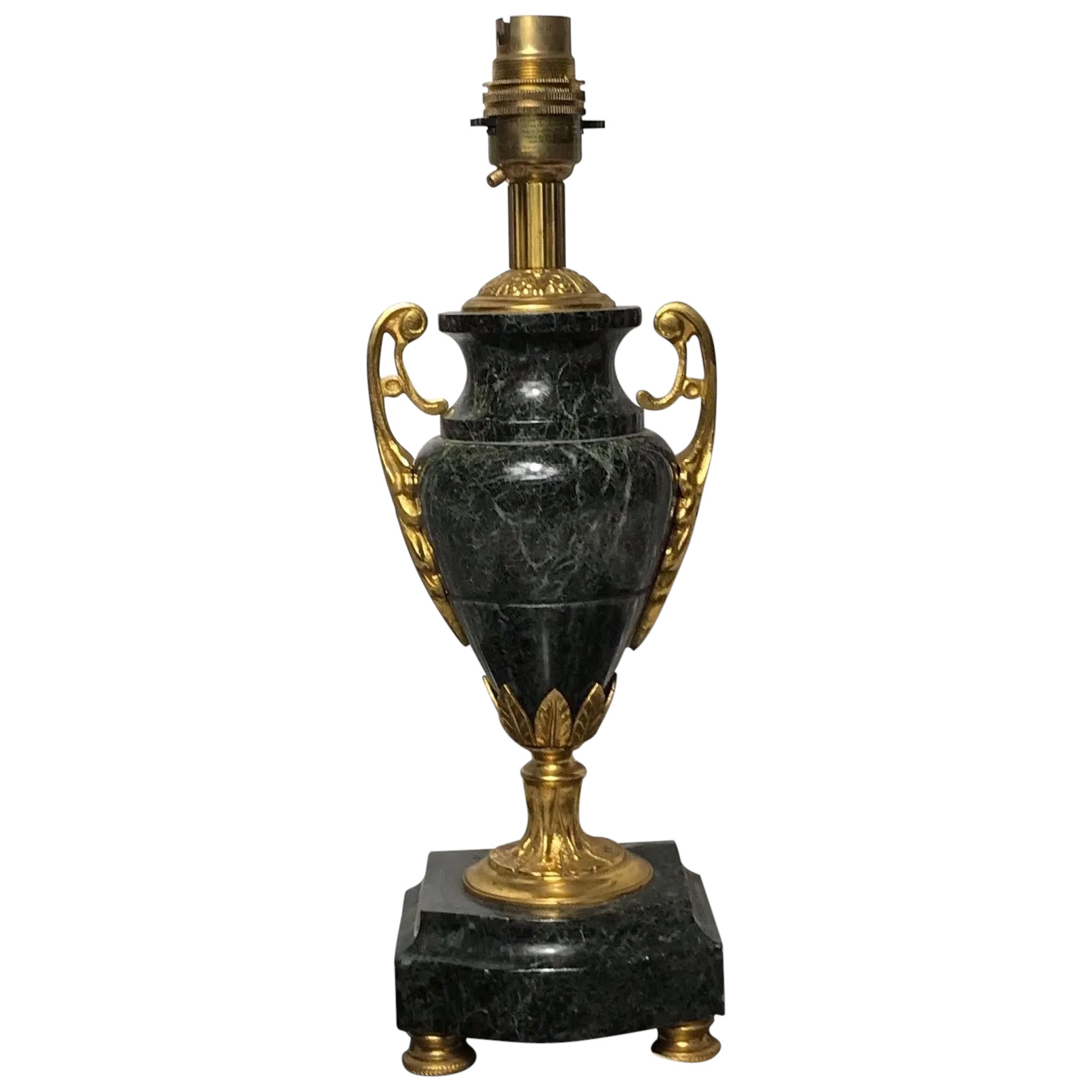 1 Fine Early 20th Century 1930\'s Art Deco English Gilt Bronze Marble Lamp