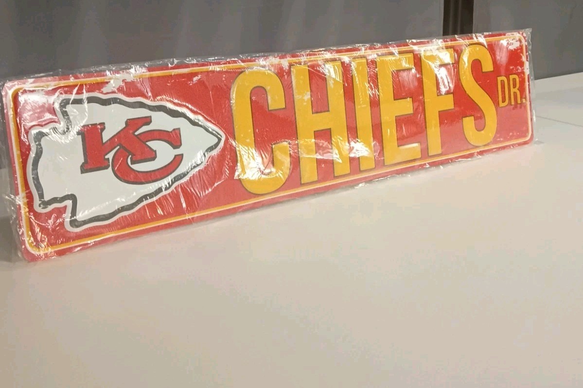 KC Chiefs DR. Street Sign, Tin Metal, 6 KC Chiefs DR. Street Sign, Tin Metal, 6