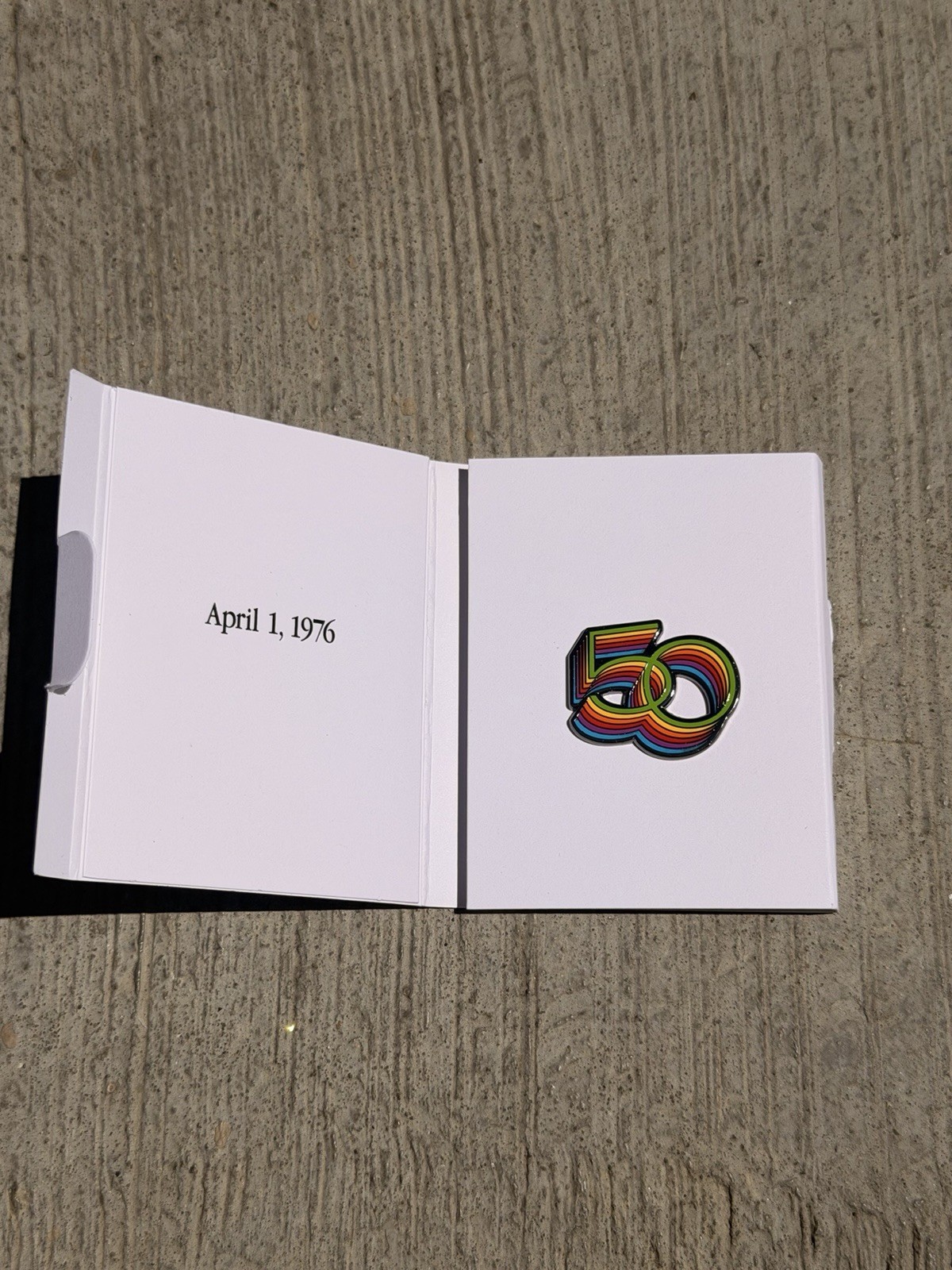 Apple 50th Anniversary Commemorative Pin Employee Exclusive