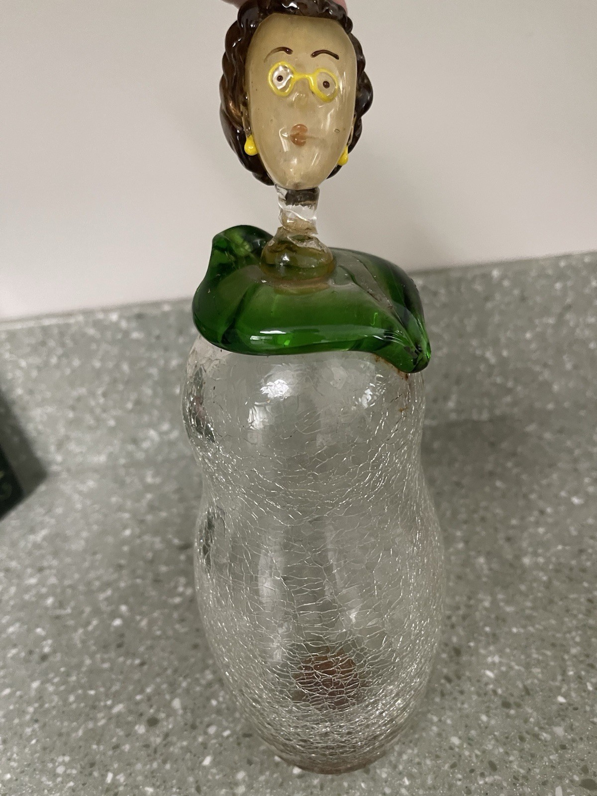 Vintage mid-century Czech glass figural decanter Vintage mid-century Czech glass figural decanter
