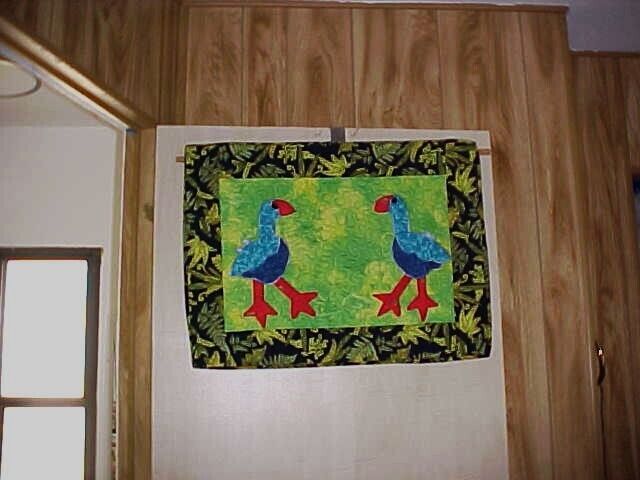 Mini Hanging Quilt Handmade Signed and Dated 18\