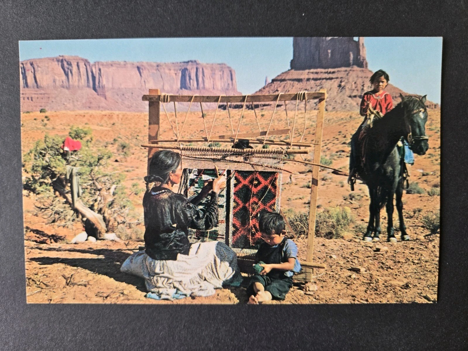 Rug Weaving Time Navajo Monument Valley Arizona AZ Postcard Vtg Unposted 1960's Rug Weaving Time Navajo Monument Valley Arizona AZ Postcard Vtg Unposted 1960's