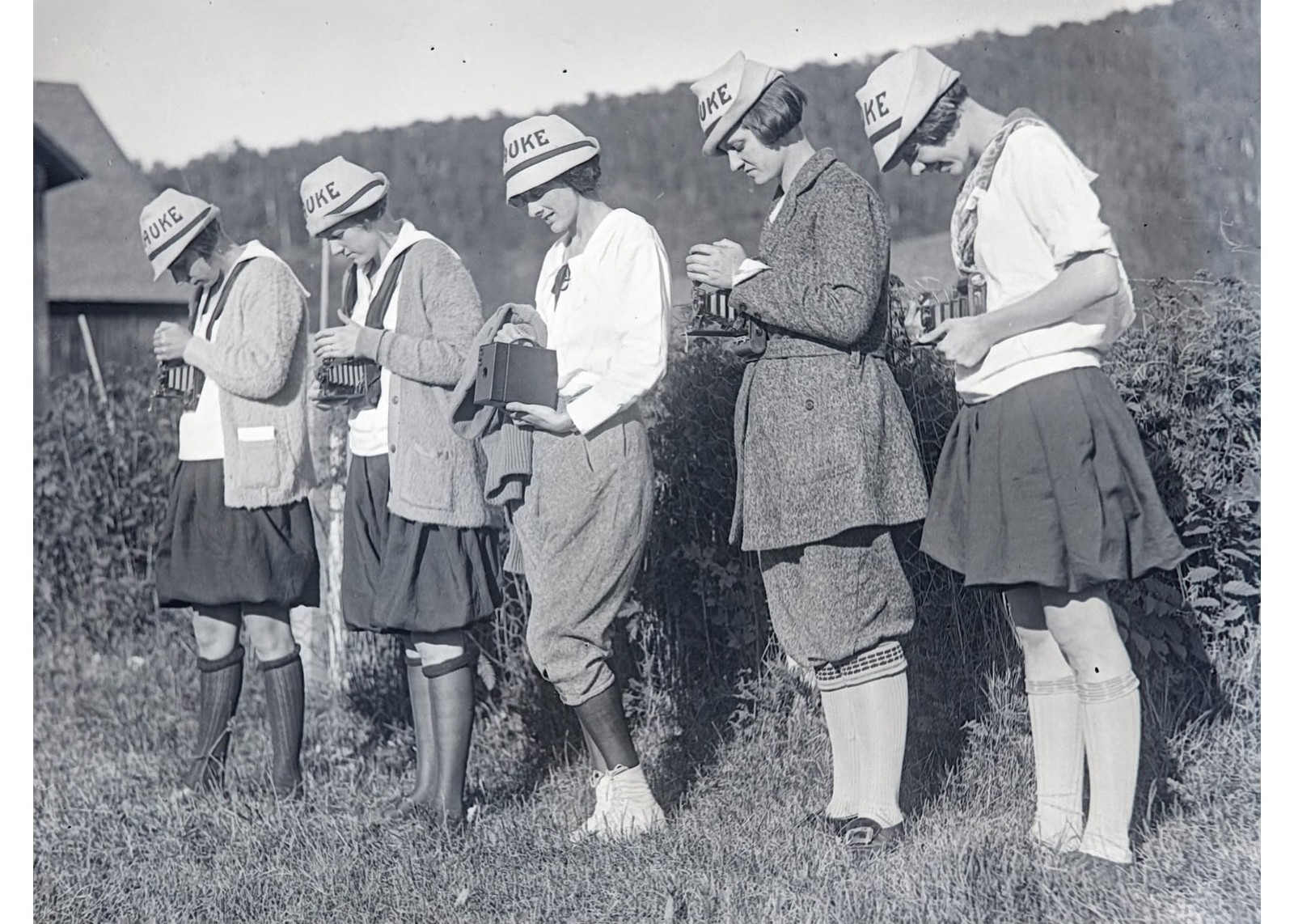 1924 Plymouth Notch VT Girls Kodak Camera President Coolidge Glass Negative OOAK