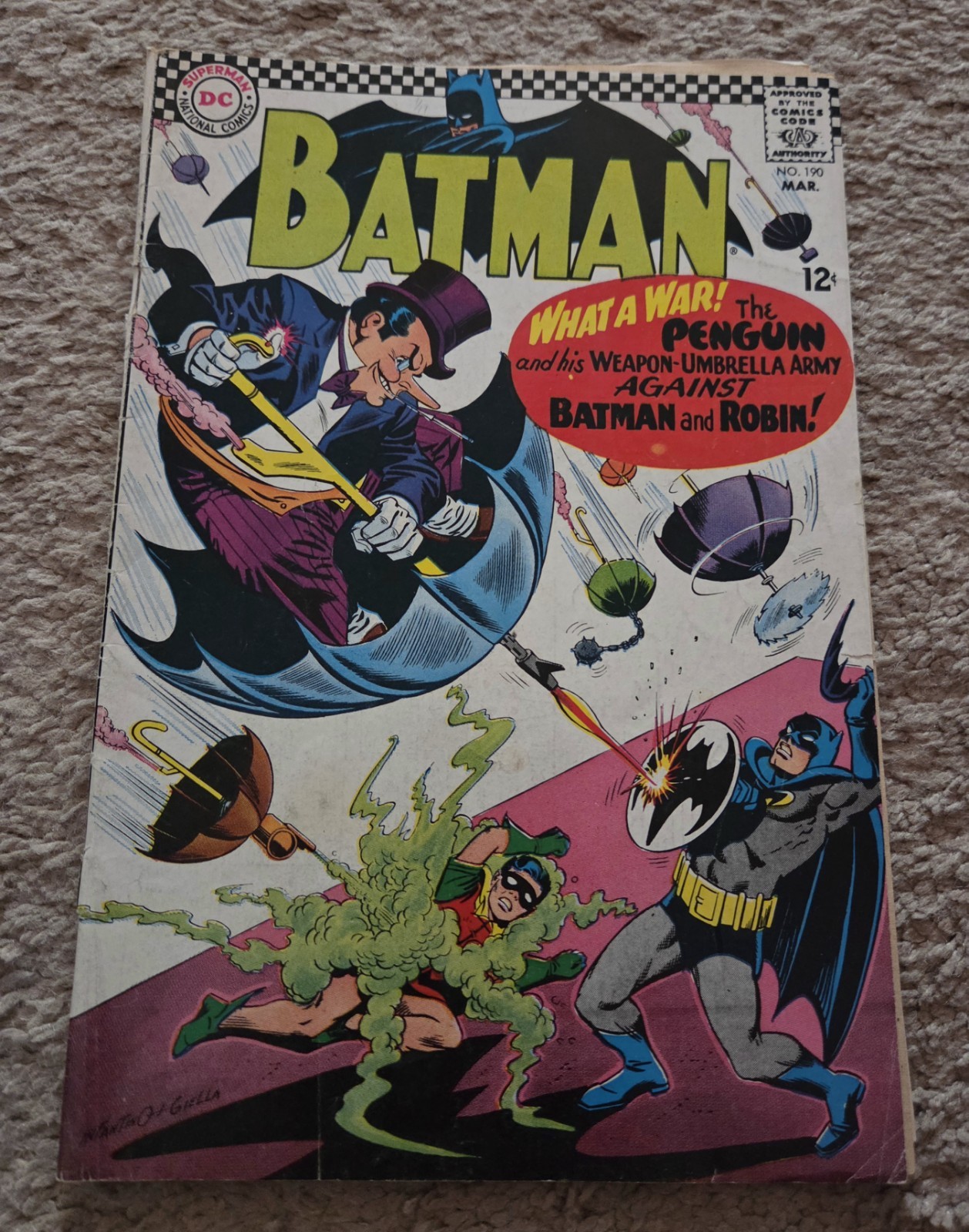 Vintage 1967 DC Comics Batman Comic Book #190