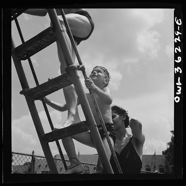 Photo:Glen Echo Maryland 1943 Swimming Pool Ladder Sliding Board