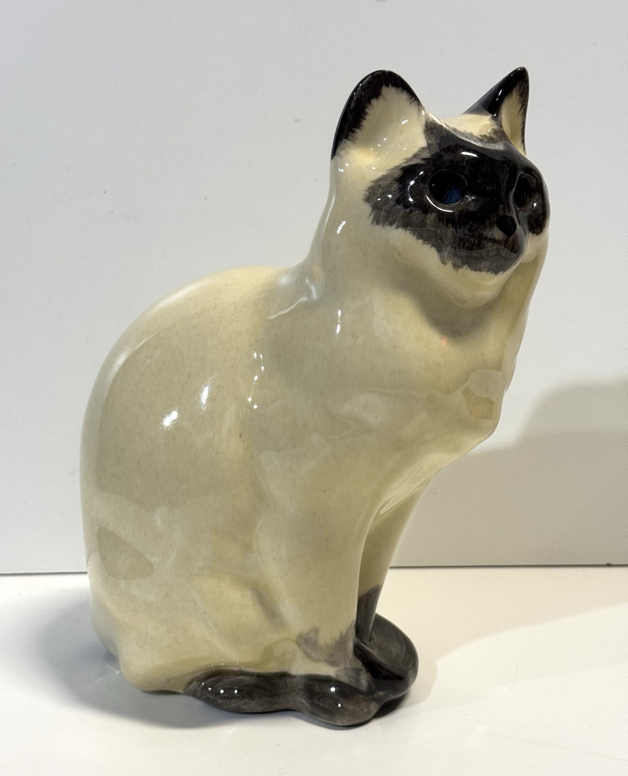 Vintage Siamese Cat Ceramic Art Statue Sculpture