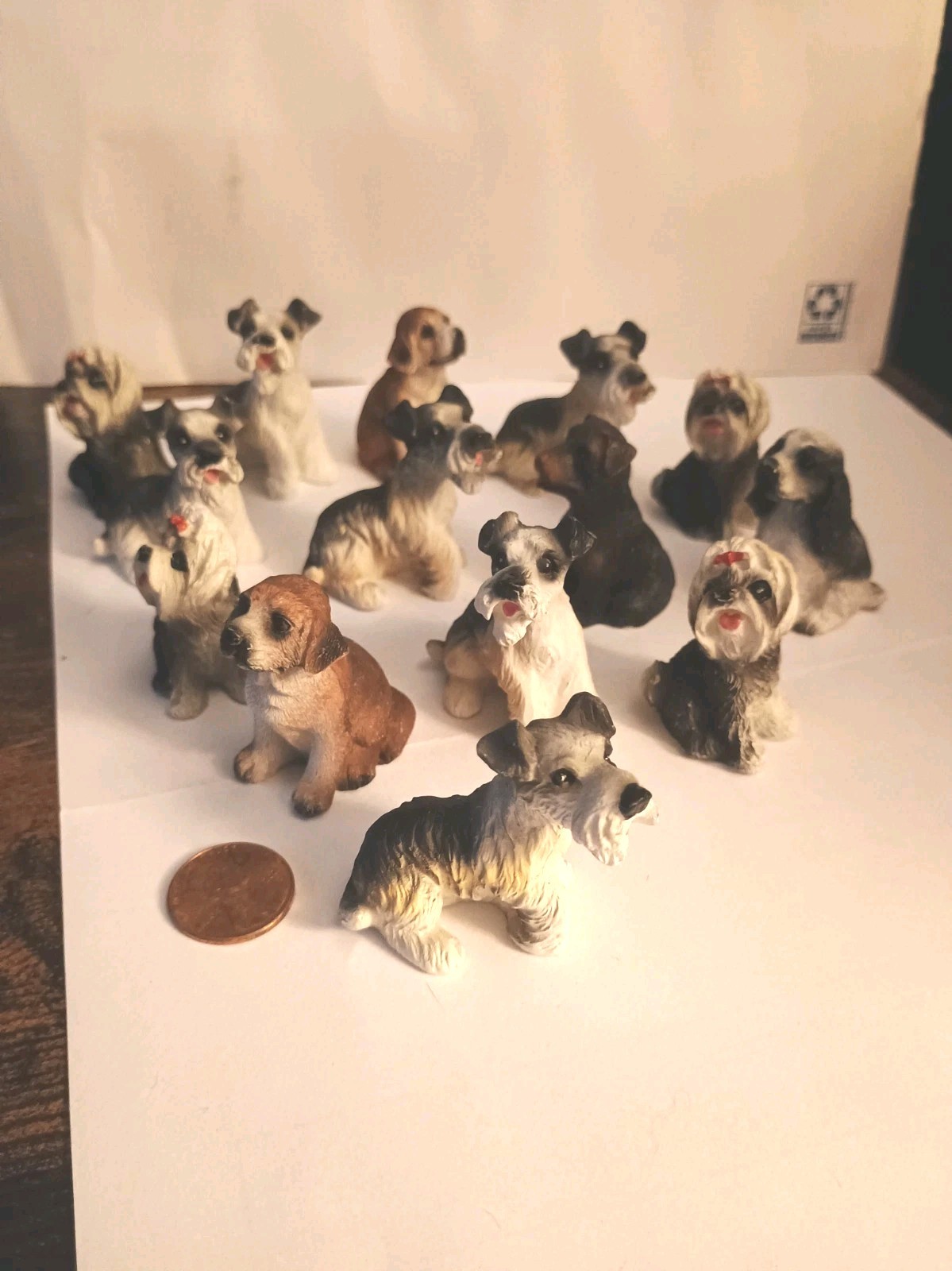 Lot of 11 Miniature Dog Figurines, Mixed Breeds and Materials