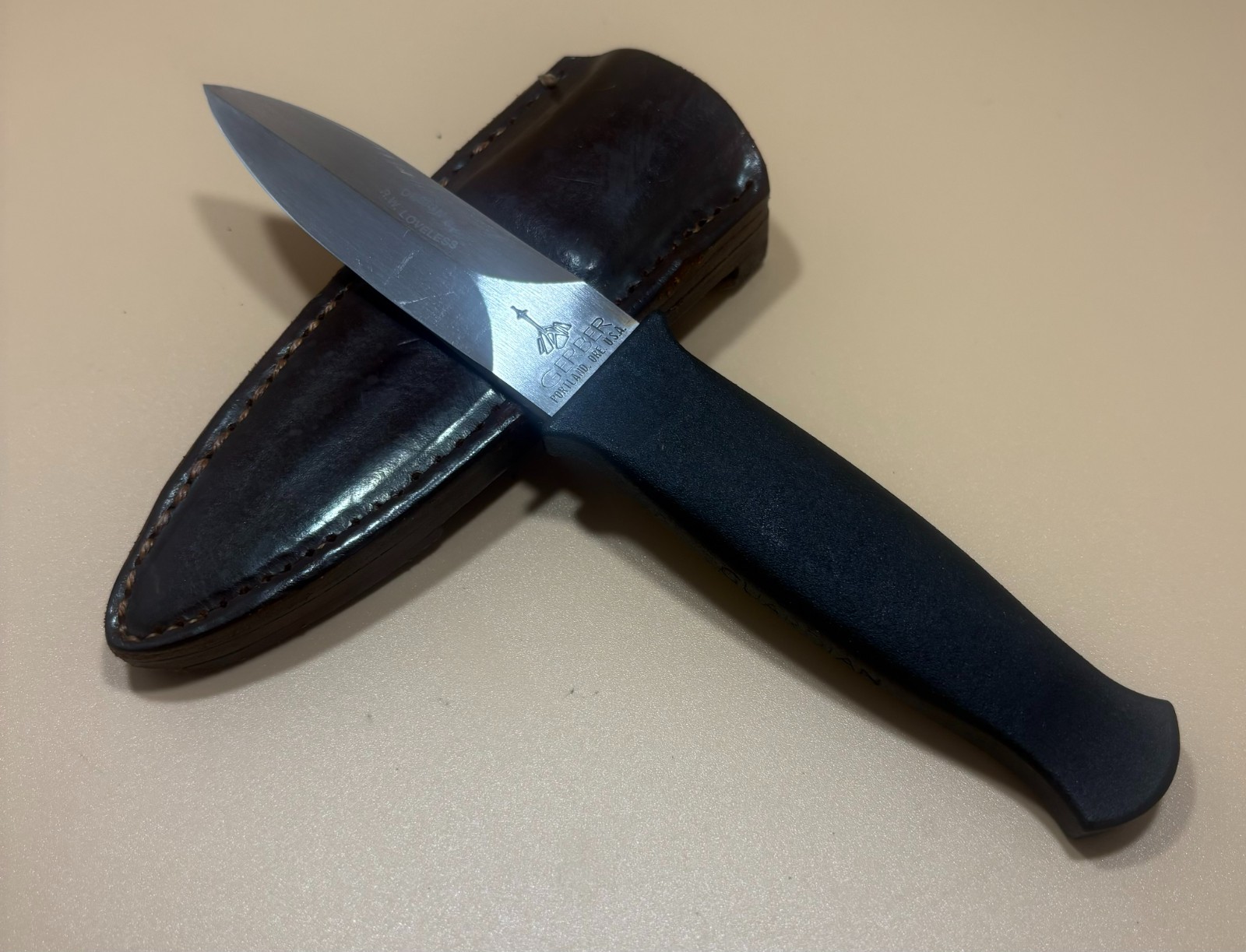 Vintage Gerber Legendary Guardian I R.W. Loveless Design Boot/Belt Fixed Blade