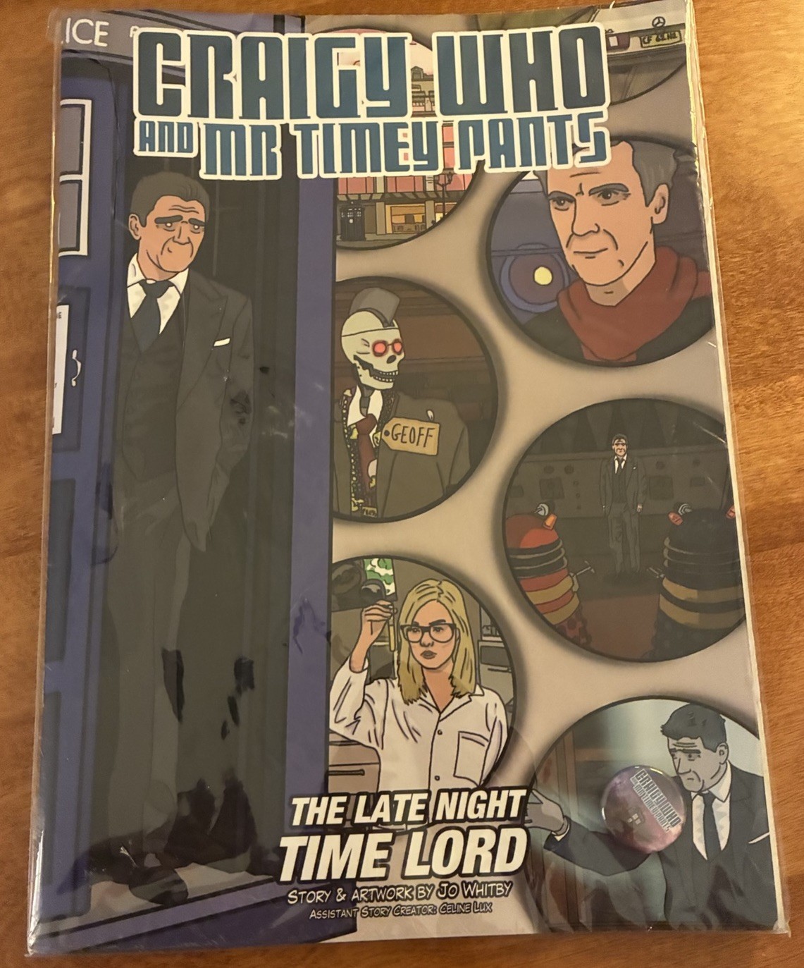 Craigy Who & Mr Timey Pants #50/250 Button Dr Who Craig Ferguson Late Late Show