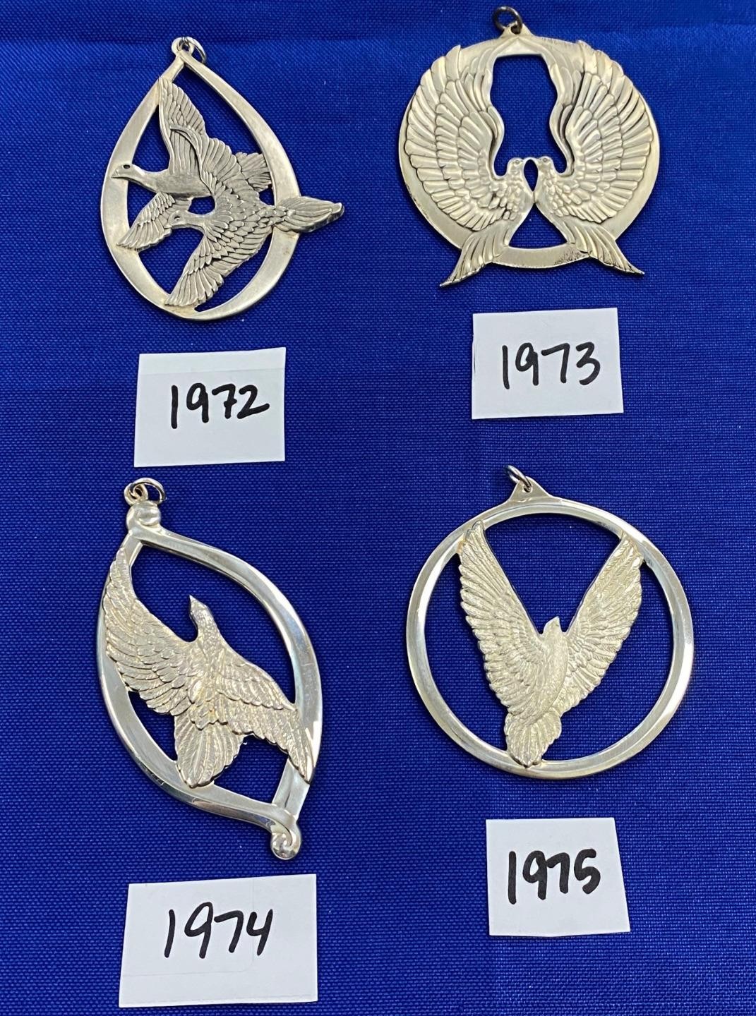 Wallace Sterling Silver Christmas Ornaments Set of 4 ORN2638
