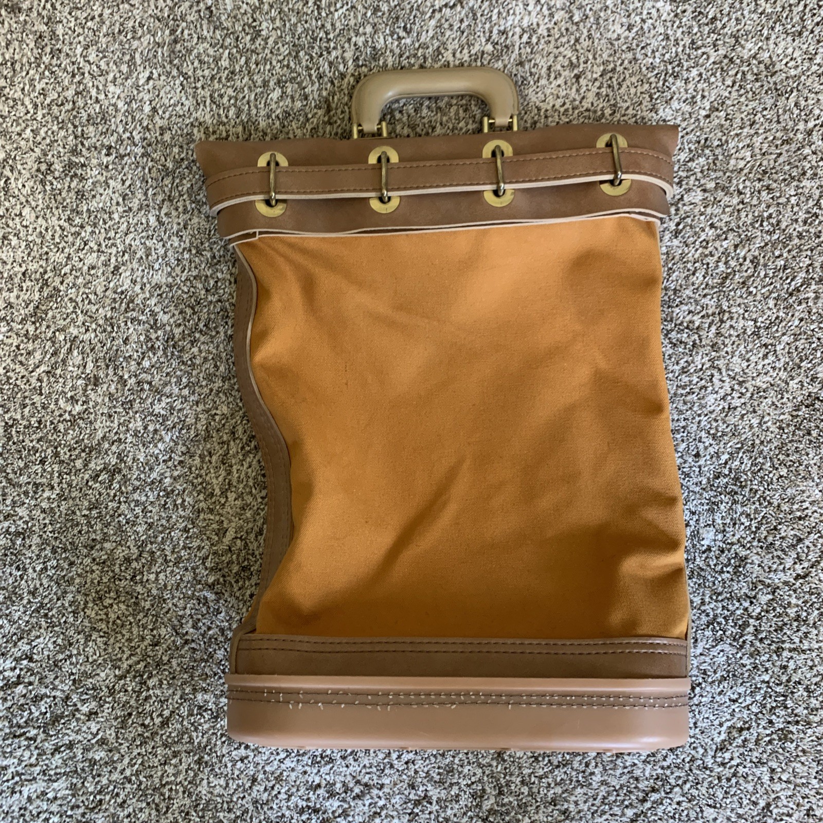 Vintage Money Bag Key Locking Canvas Leather Faberkin Fond Du Lac, WI