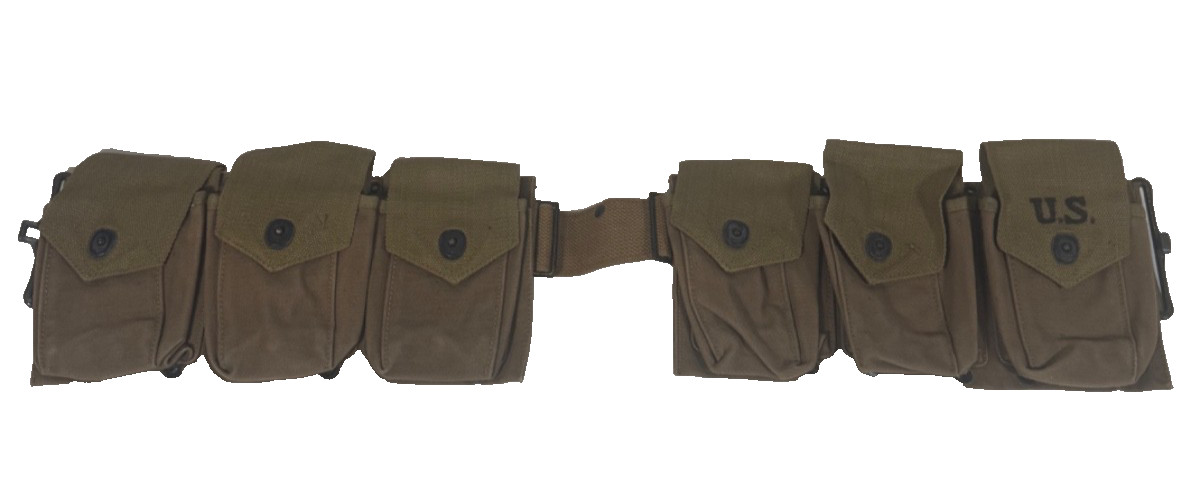 WWII Era 1942 Browning Automatic Rifle BAR Charger Six Pouch Magazine Belt