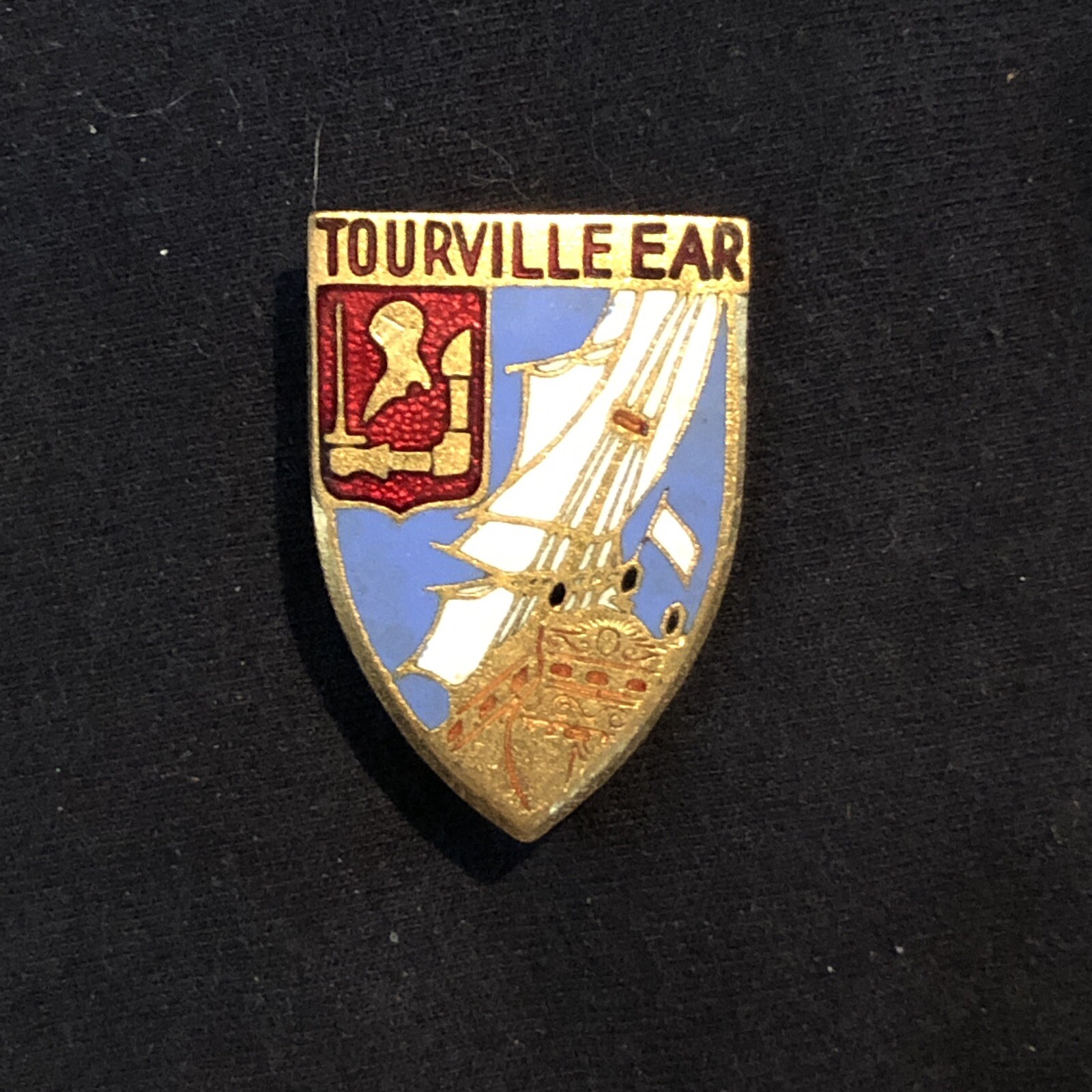 Org French Navy Badge WWII Cruiser Tourville