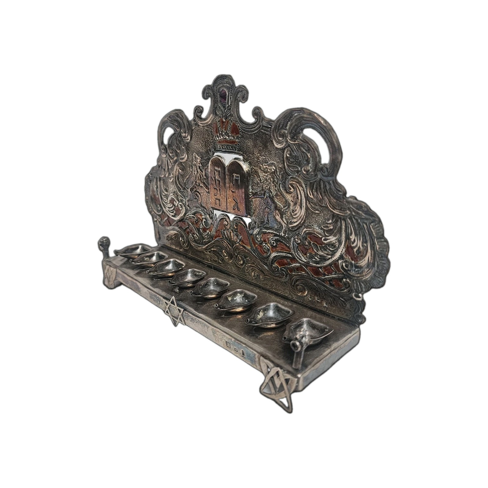 ​Antique 1857 Imperial Russian 84 Silver Hanukkah Menorah – Judaica Hanukkia