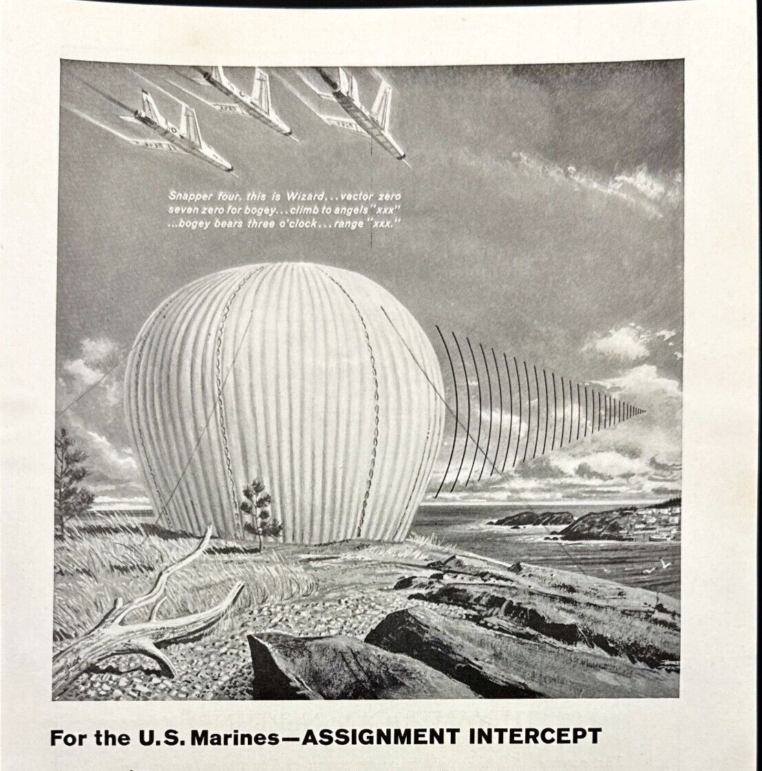 Sperry Tactical Early Warning Radar MPS-21 Marine Corps Vintage Print Ad 1960