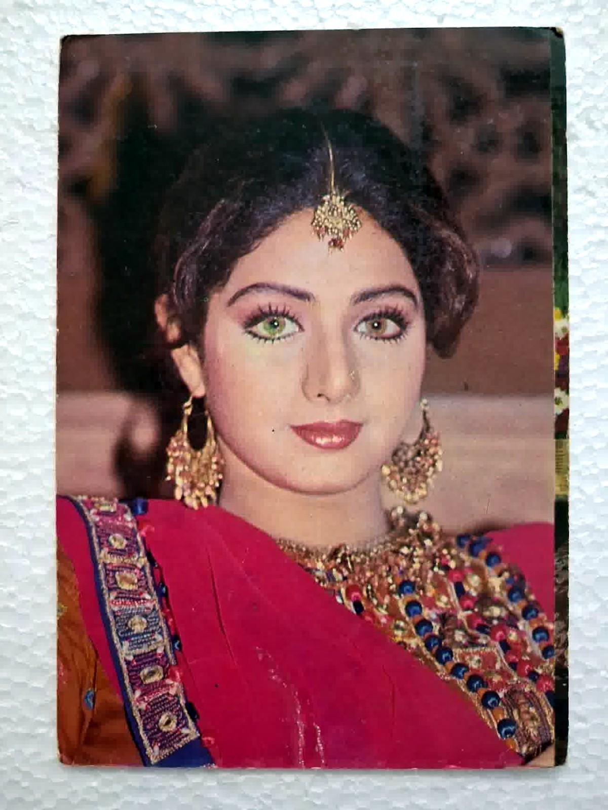 Vintage Bollywood Actress Sridevi Rare Original Postcard Traditional Jewellery