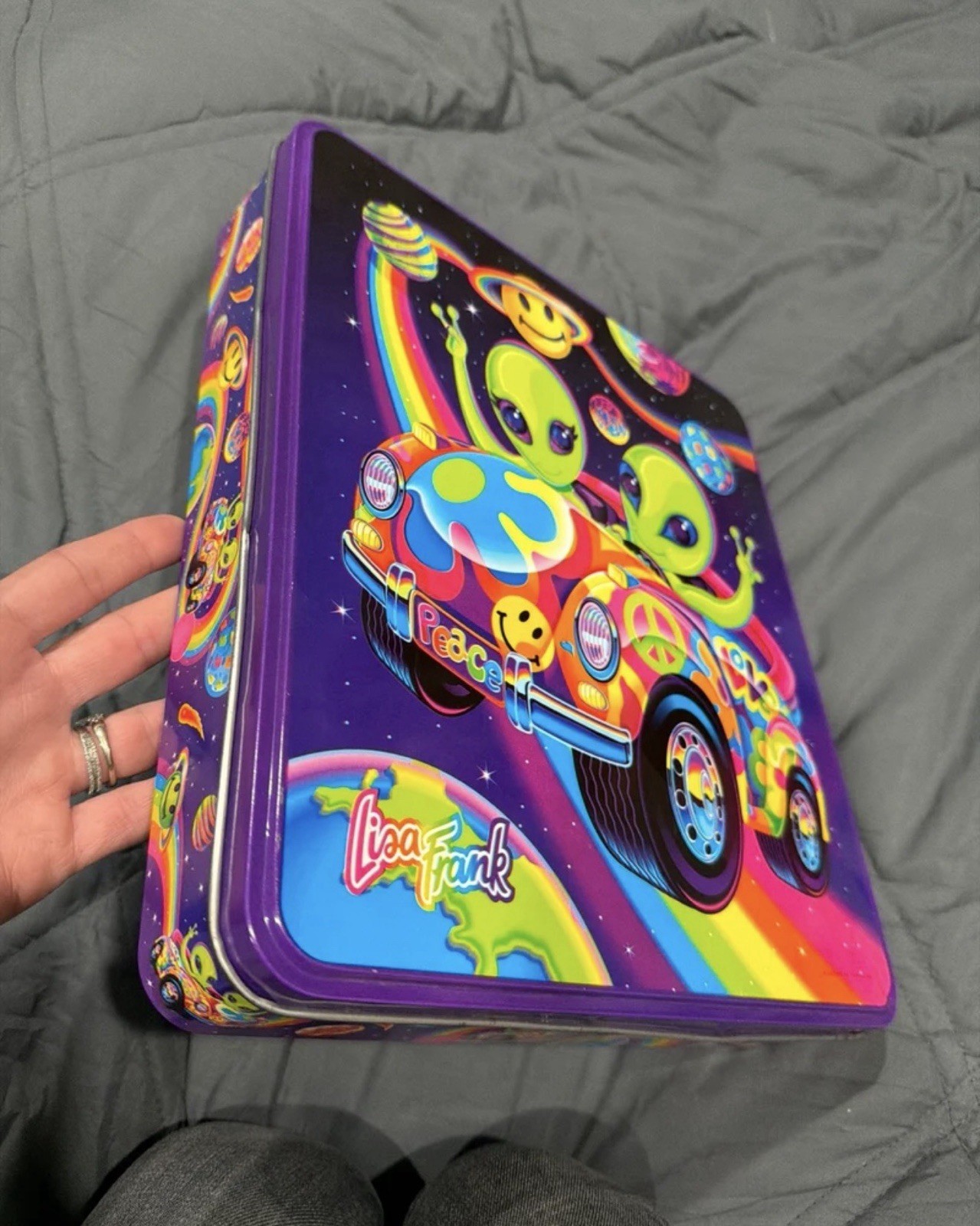 Vintage Lisa Frank Alien Metal Collector's Tin Zoomer & Zorbit Astro