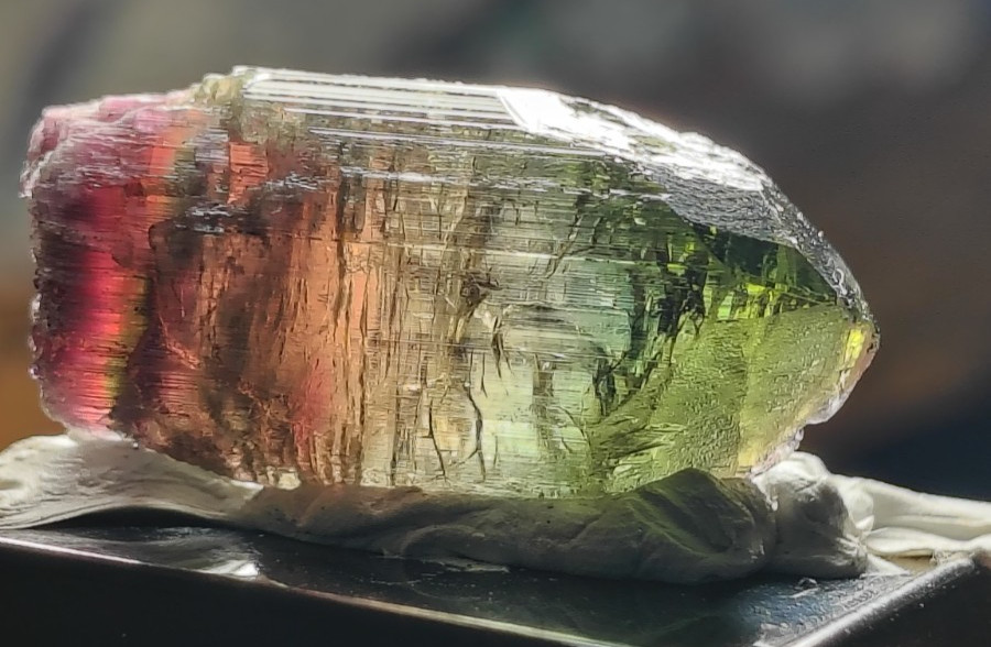 WATERMELON SCEPTER ETCHED DOUBLE TERMINATED TOURMALINE CRUZEIRO MINE BRAZIL