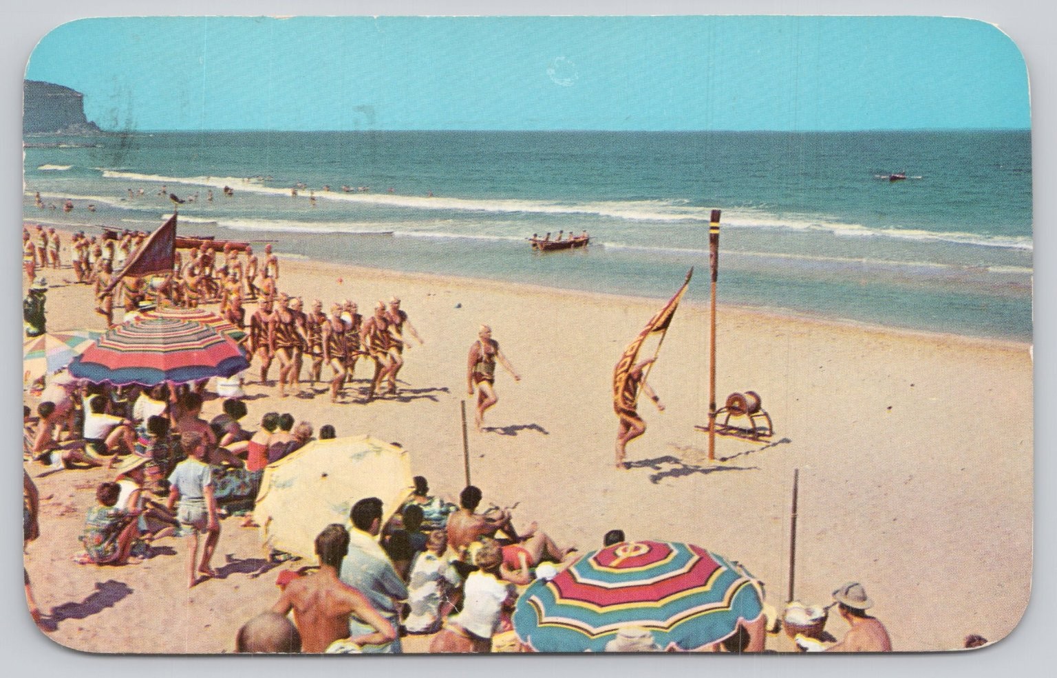Vintage Surf Carnival Manly Beach Sydney Australia Postcard 1960s Era
