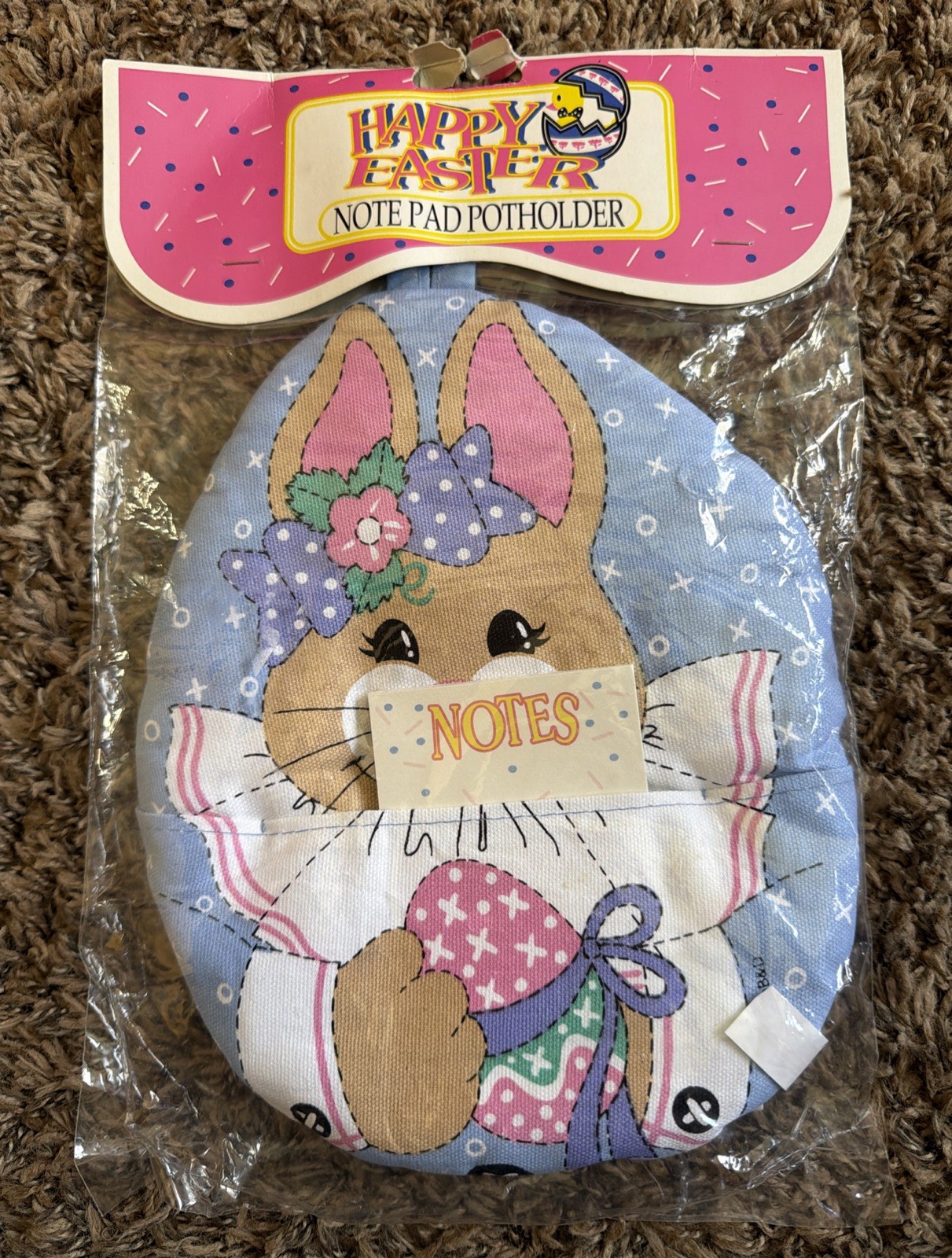 Vintage Happy Easter Note Pad Bunny Potholder Holiday Decor NEW