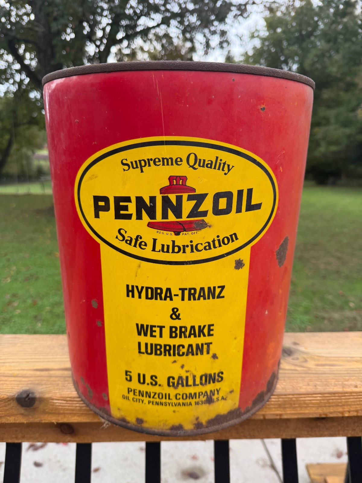 Vintage Pennzoil 5 Five Gallon Metal Oil Can Empty Vintage Pennzoil 5 Five Gallon Metal Oil Can Empty