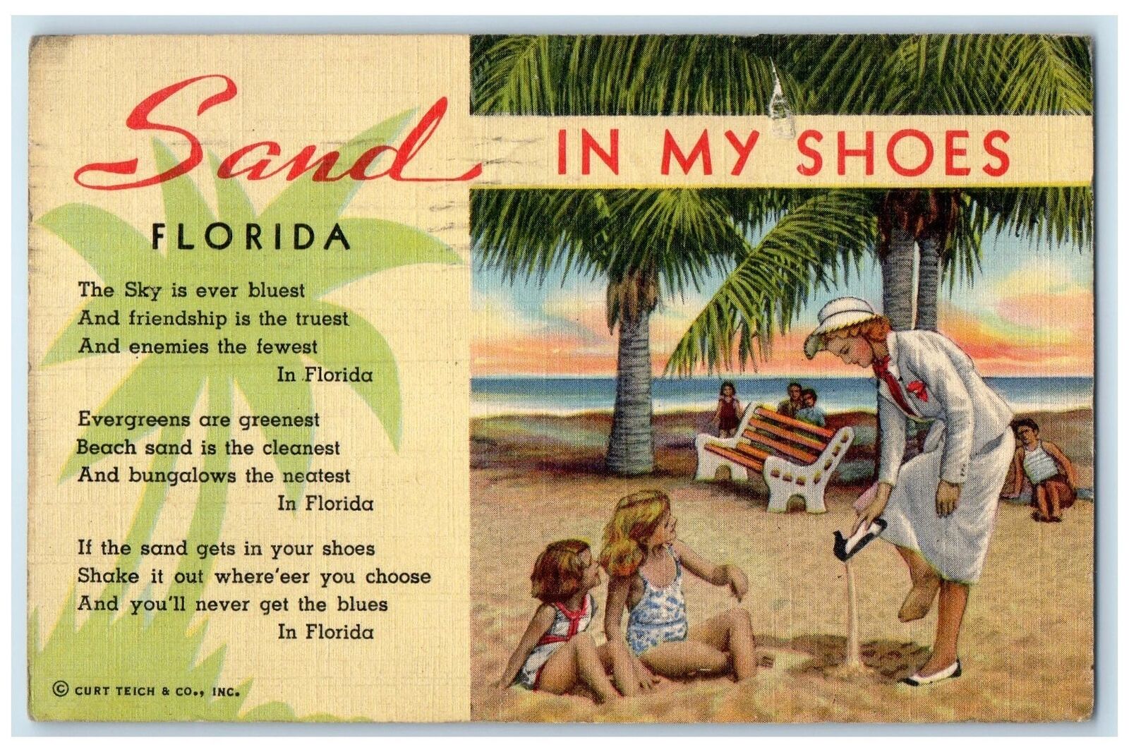 1916 Sand In My Shoe View MacDill Airforce Base Florida FL Soldier Mail Postcard