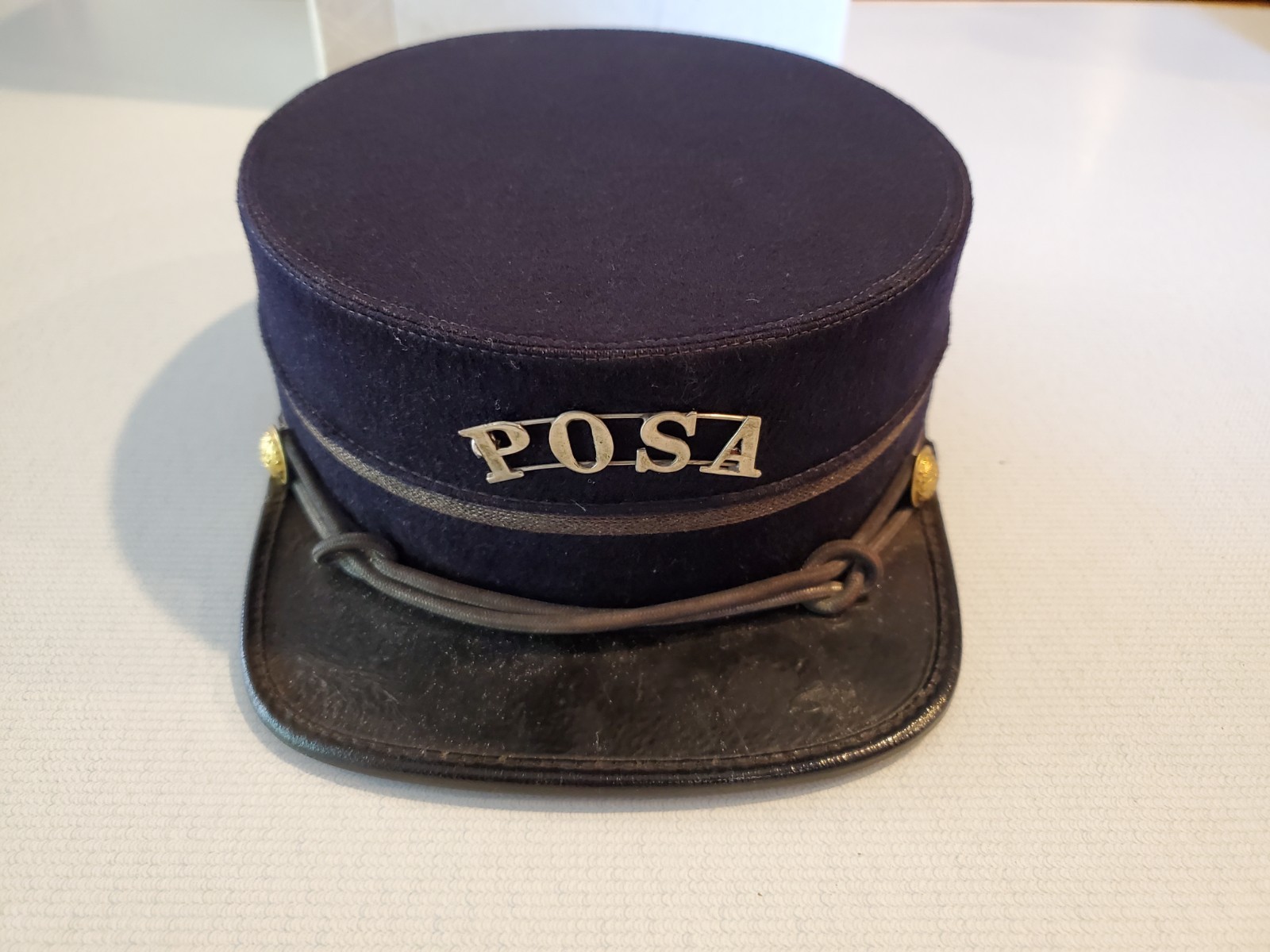 Antique POSA Patriotic Order Sons Of America Band Hat Size 6 3/4