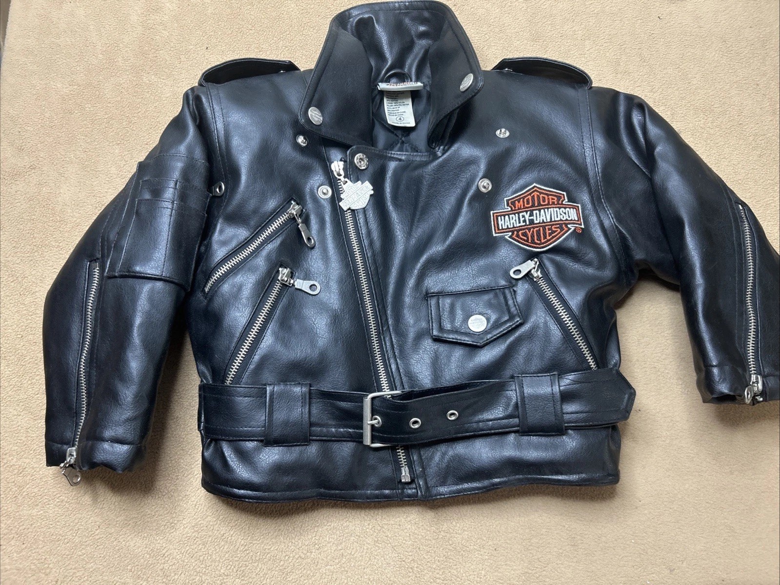 Harley Davidson Leather Jacket, Kids Size 4, Very Good Condition Harley Davidson Leather Jacket, Kids Size 4, Very Good Condition