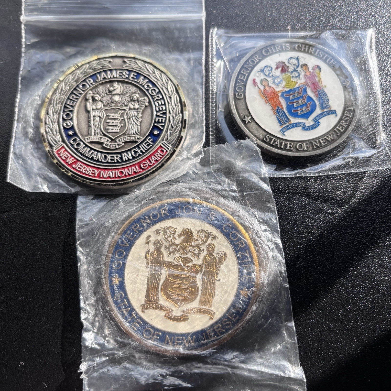 New Jersey Governor Challenge Coins James Mcgreevey Chris Christie Corzine