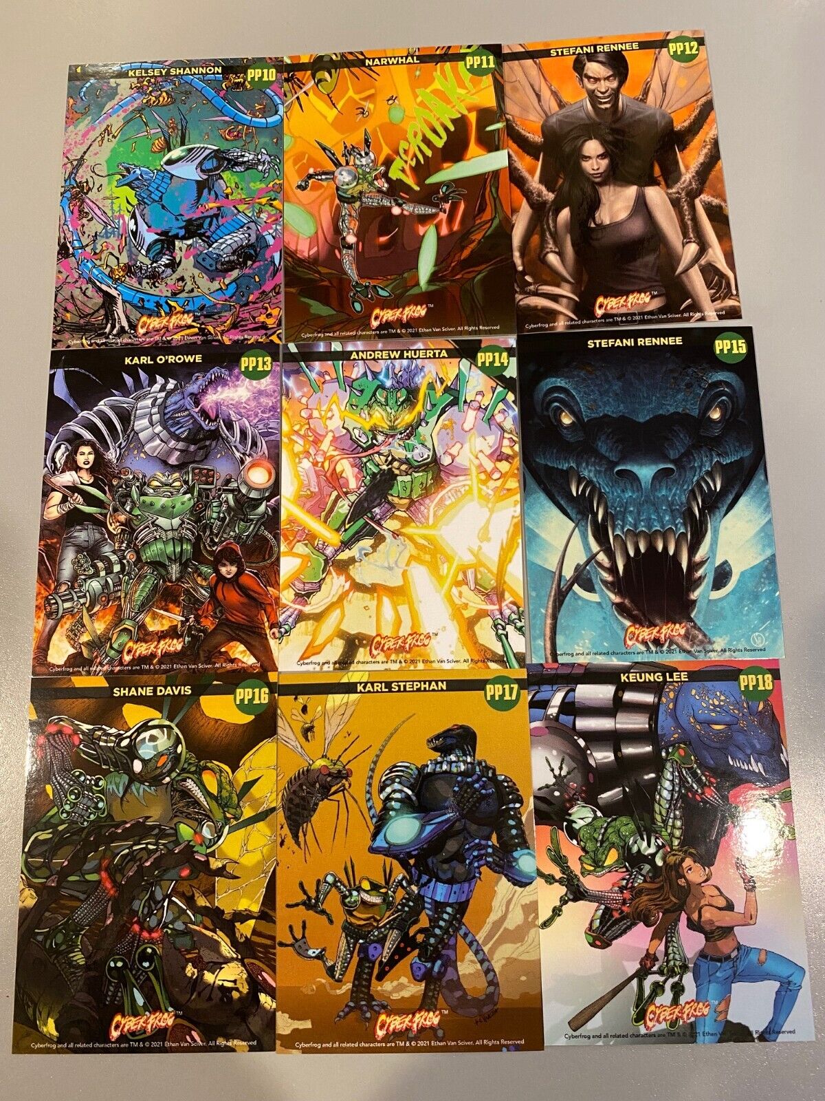 CYBERFROG PATREON PUZZLE #2 PP10-18 trading card set 9 CARDS.