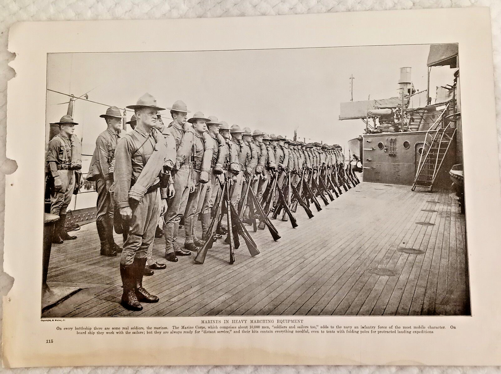 US Navy ~WW1 Marines on Deck/ Bluejackets in Action, Commanding Officers 2 Sided