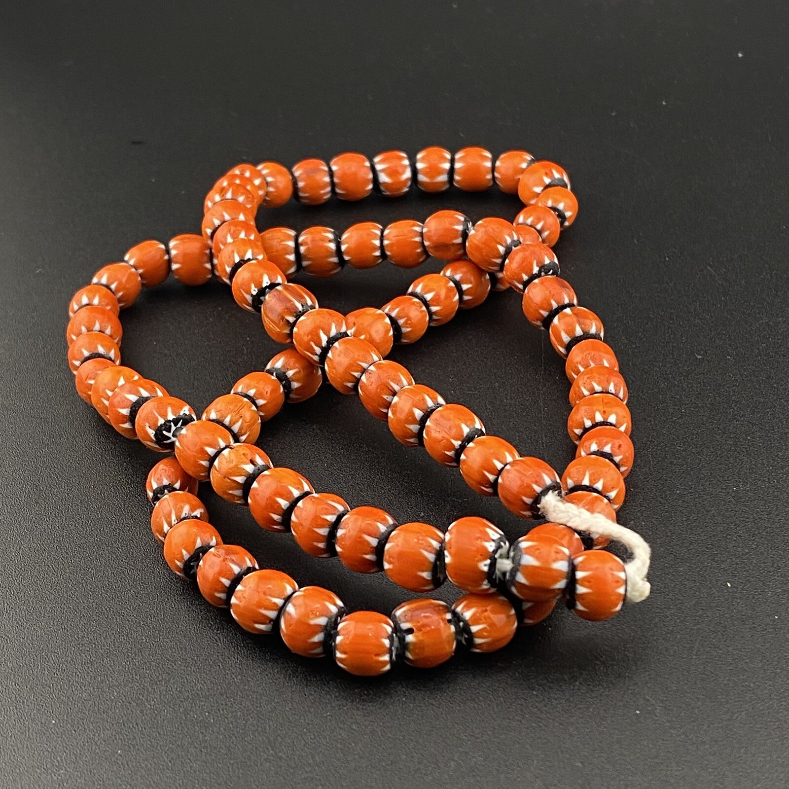 Amazing Unique Vintage Venetian Handmade Beautiful Chevron glass beads Strand Amazing Unique Vintage Venetian Handmade Beautiful Chevron glass beads Strand