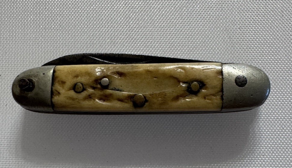 Vint A.W. Wadsworth & Son Germany Mini Scout Pocket Knife Jigged Bone No Emblem