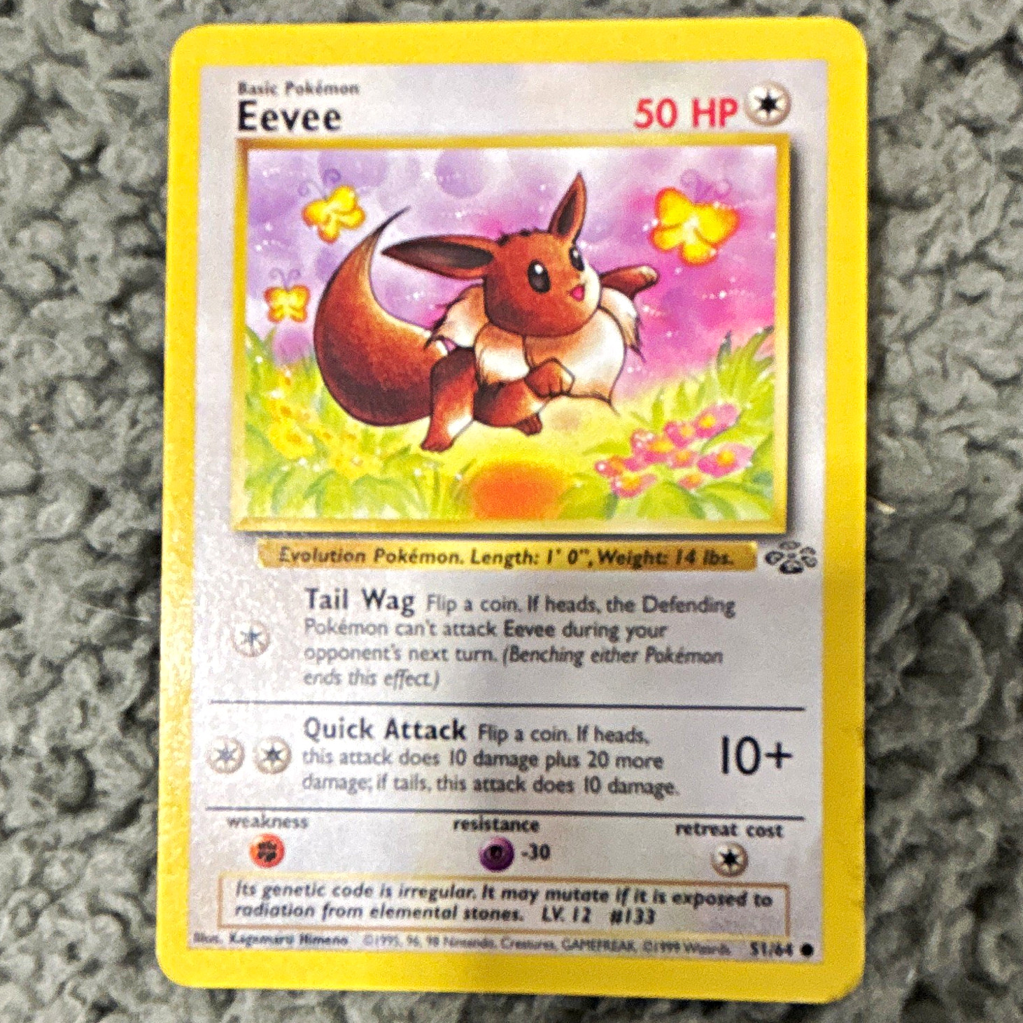 Eevee Jungle 51/64 Unlimited Common Regular 50 HP English Pokémon TCG 1999
