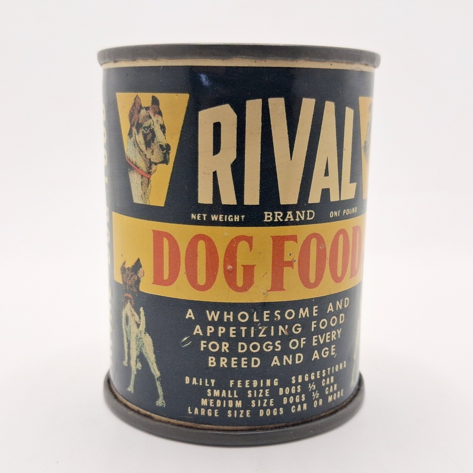 Vintage 1950\'s RIVAL DOG FOOD Promotional Advertising Premium Metal Coin Bank 