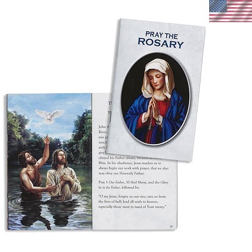 Elegant Illustrated 20 Mysteries of the Rosary Wallet Booklet - Perfect Gift