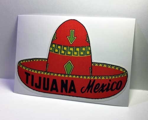 Tijuana Mexico Vintage Style Travel Decal / Vinyl Sticker, Luggage Label Tijuana Mexico Vintage Style Travel Decal / Vinyl Sticker, Luggage Label