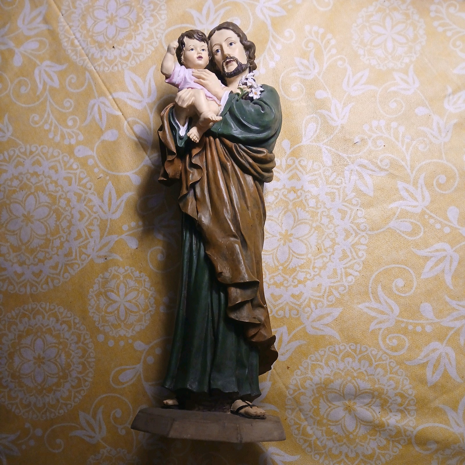 Vintage St. Joseph Holding Child Bareggio Collection Statue  15