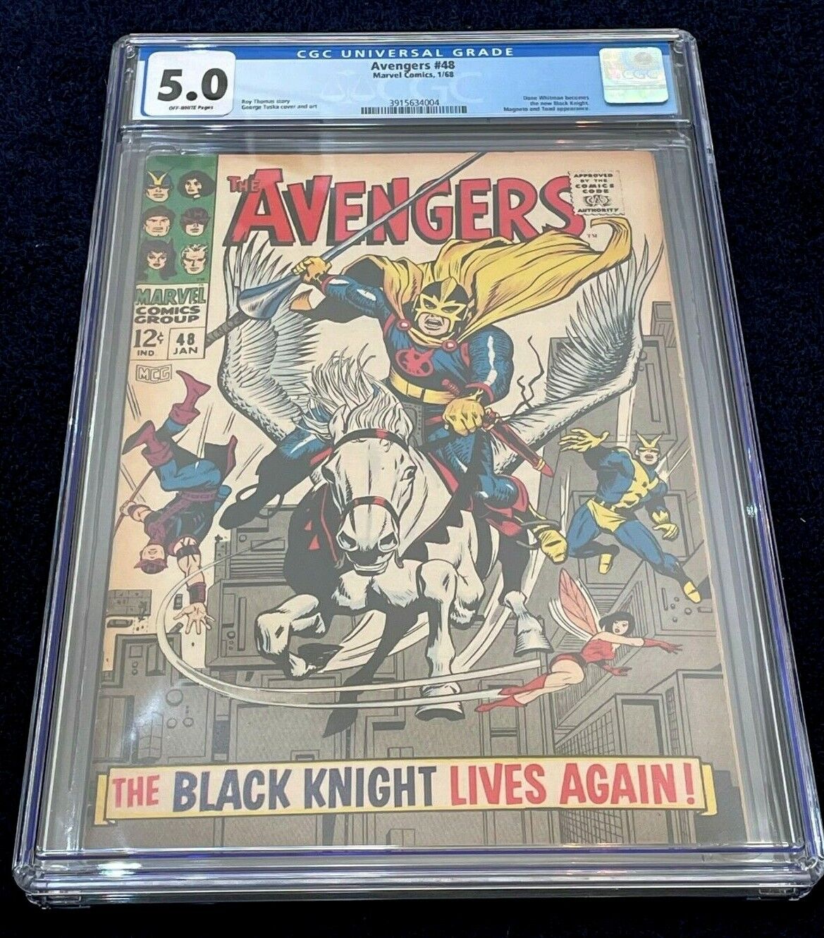 The Avengers #48 Graded 5.0 by CGC ✨Key Issue ✨ Dane W becomes Black Knight ✨