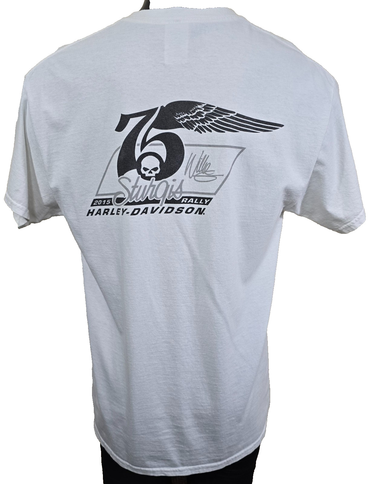 Harley Davidson Vintage 75th Anniversary Sturgis White T-Shirt Black Hills Rally